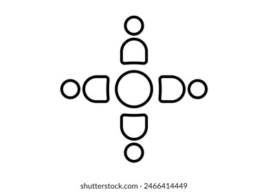 Support group icon. icon related to mental health. suitable for web site, app, user interfaces, printable etc. line icon style. simple vector design editable