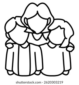 Support Group icon represented by solid group Line style.