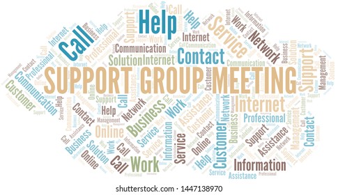 Support Group Meeting word cloud vector made with text only