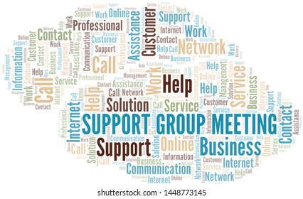 Support Group Meeting word cloud vector made with text only