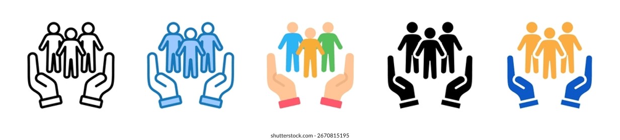 Grupo de suporte ícones de estilo múltiplo definir ilustração de vetor de design.