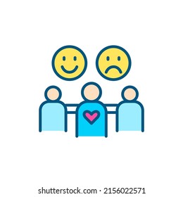 Support group as part of psychotherapy and mental health. Pixel perfect, editable stroke color line icon