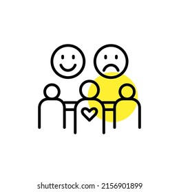 Grupo de apoyo como parte de la psicoterapia y la salud mental. Icono de línea de trazo de píxeles perfecto, modificable