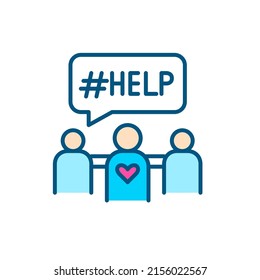 Support group as part of psychotherapy. Pixel perfect, editable stroke color line icon