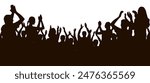 Support group, silhouette of applauding crowd people. Vector illustration
