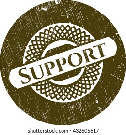 Support grunge style stamp