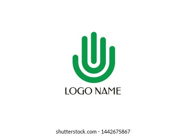 Support hand logo design. Isolated on white background.