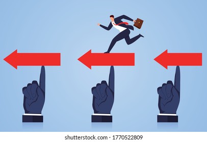 Support, the hand of the manager helps the businessman achieve his goal