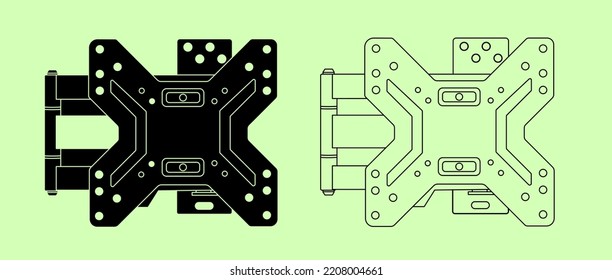 Support for hanging television.Tv wall bracket icon. Vector concept illustration for design.Tv wall bracket icon.tv wall mounts.
