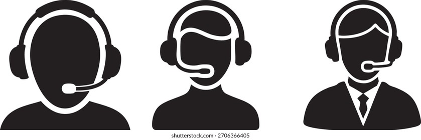 Support Headphones icon designed in glyph style