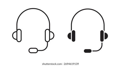 Concepto de icono de auriculares de Asistencia. Símbolo del logotipo para el Web y el móvil. Pixel perfecto.