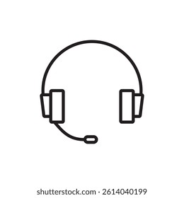Support headset icon line art vector