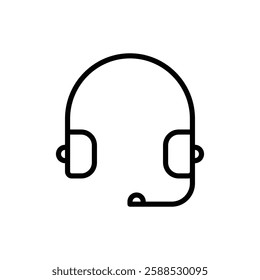 Support headset icon logo sign set vector outline