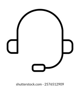 Support headset icon Outline vector for web ui