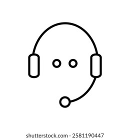 Support headset icon Thin line art isolated
