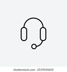 Support headsetline vector icon. EPS 10