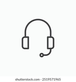 Support headsetlinesimple icon in line style.