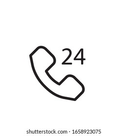 Support help 24h icon design template