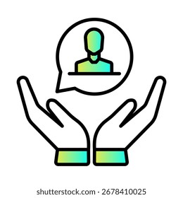 Icono de Vector de asistencia del servicio de atención médica de Asistencia con trazo editable