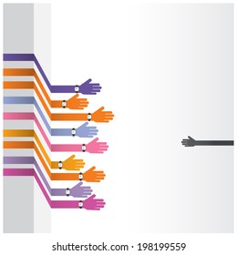 support and help concept,teamwork hands concept,handshake concept,business ideas .vector illustration