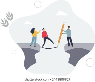 Support or help employee to progress and achieve business target, leadership solution to overcome obstacle concept.