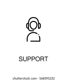 Support and help icon. Single high quality outline symbol for web design or mobile app. Thin line sign for design logo. Black outline pictogram on white background