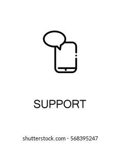 Support and help icon. Single high quality outline symbol for web design or mobile app. Thin line sign for design logo. Black outline pictogram on white background