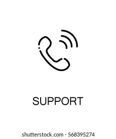 Support and help icon. Single high quality outline symbol for web design or mobile app. Thin line sign for design logo. Black outline pictogram on white background