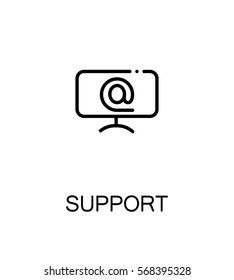 Support and help icon. Single high quality outline symbol for web design or mobile app. Thin line sign for design logo. Black outline pictogram on white background