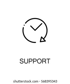 Support and help icon. Single high quality outline symbol for web design or mobile app. Thin line sign for design logo. Black outline pictogram on white background