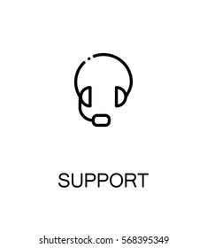 Support and help icon. Single high quality outline symbol for web design or mobile app. Thin line sign for design logo. Black outline pictogram on white background