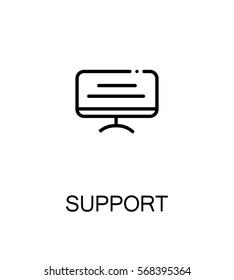 Support and help icon. Single high quality outline symbol for web design or mobile app. Thin line sign for design logo. Black outline pictogram on white background