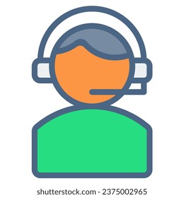 support, help, service icon or logo illustration filled outline color style. Icons ecommerce color.