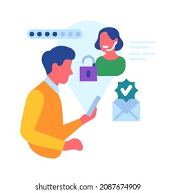 Support helping customer with login problem. Helpdesk service concept