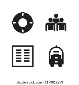 support icon. 4 support vector icons set. life preserver, group of people and columns icons for web and design about support theme