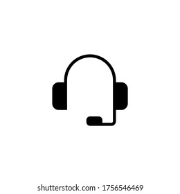 Support icon in black flat glyph, filled style isolated on white background