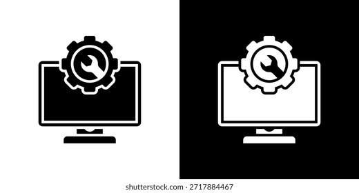 Icono de Asistencia relleno en blanco y negro.