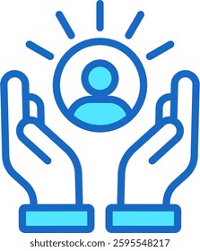 Support Icon Blue Color Vector Illustration