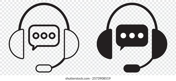 Support icon. Call center vector symbol. Simple outline customer service icons. Operator message icons set.customer support, solution, solved, success, headphone solid glyph icon set.