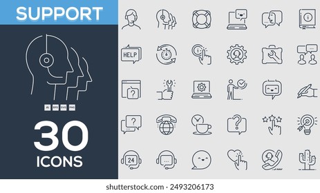 Support-Symbol Kollektion Vektorgrafik Illustrator