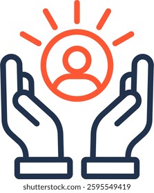 Support Icon Color Line Vector Illustration