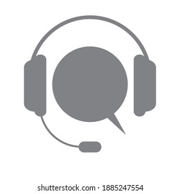 Support icon. Concept of consultation. Consultant. Secretary. Idea hotline support service with headphones. Telemarketing. Flat vector illustration. 