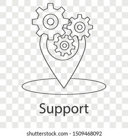 Support icon concept on transparency background. Business consulting idea design. Line vector illustration object  use for your project.