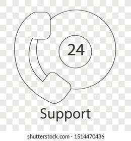 Support icon concept on transparency background. Business training creative design. Line vector illustration use for you web page.