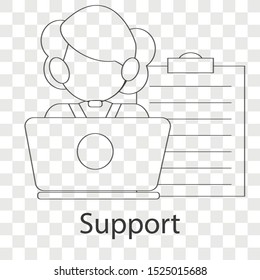 Support icon concept on transparency background. Creative idea design use for your project. Line vector illustration for presentation or mobile app.