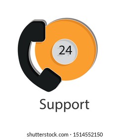Support icon concept on white background. Business training creative design. Flat vector illustration use for your web page.