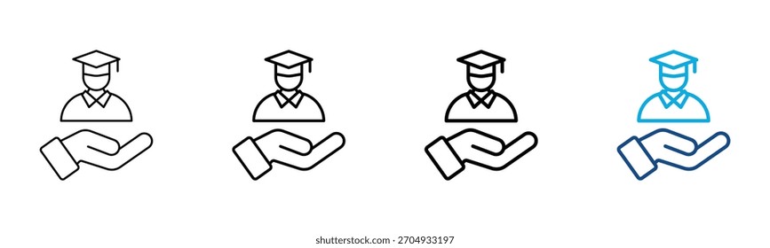 Ícone de Suporte Estilo Diferente Contorno Coleção Conjunto Ilustração Vetor