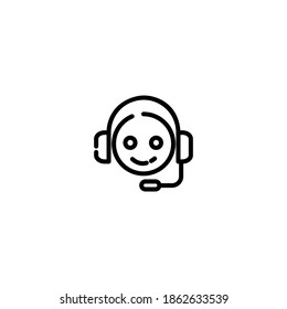 Support icon. e-commerce and shopping icon. Simple, flat, outline, black.