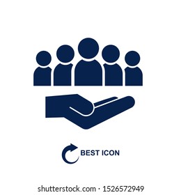 Support icon in flat style on white background