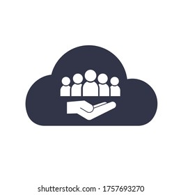 Support icon in flat style on white background. psychological support